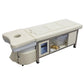 611-2 | Plumbed | Korean Japanese Head Spa Massage Shampoo Bed | Natural Hot Stone Magnetic Therapy with Under Seat Storage and Ottoman | SSW SHAMPOO UNITS AND CABINETS SSW LIGHT CREAM 