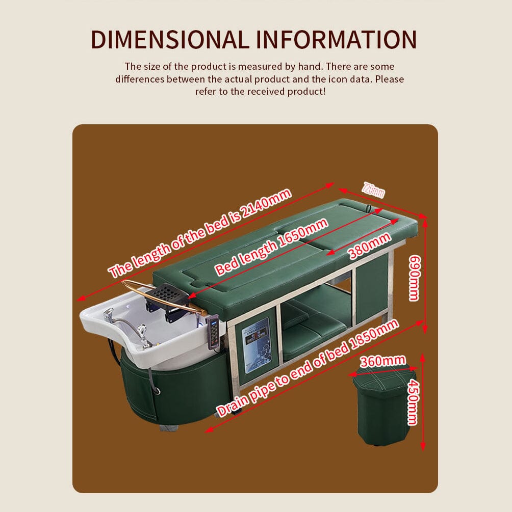 611-4 | Massage Setting Shampoo Bed | Natural Hot Stone Magnetic Therapy with Ceramic Foot Basin | Under Seat Storage and Ottoman | SSW SHAMPOO UNITS AND CABINETS SSW 