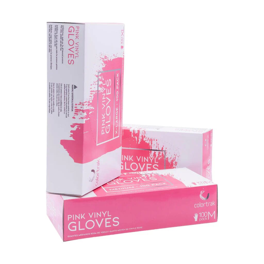 Pink Vinyl Gloves | 100 Pack | COLORTRAK Foil COLORTRAK 