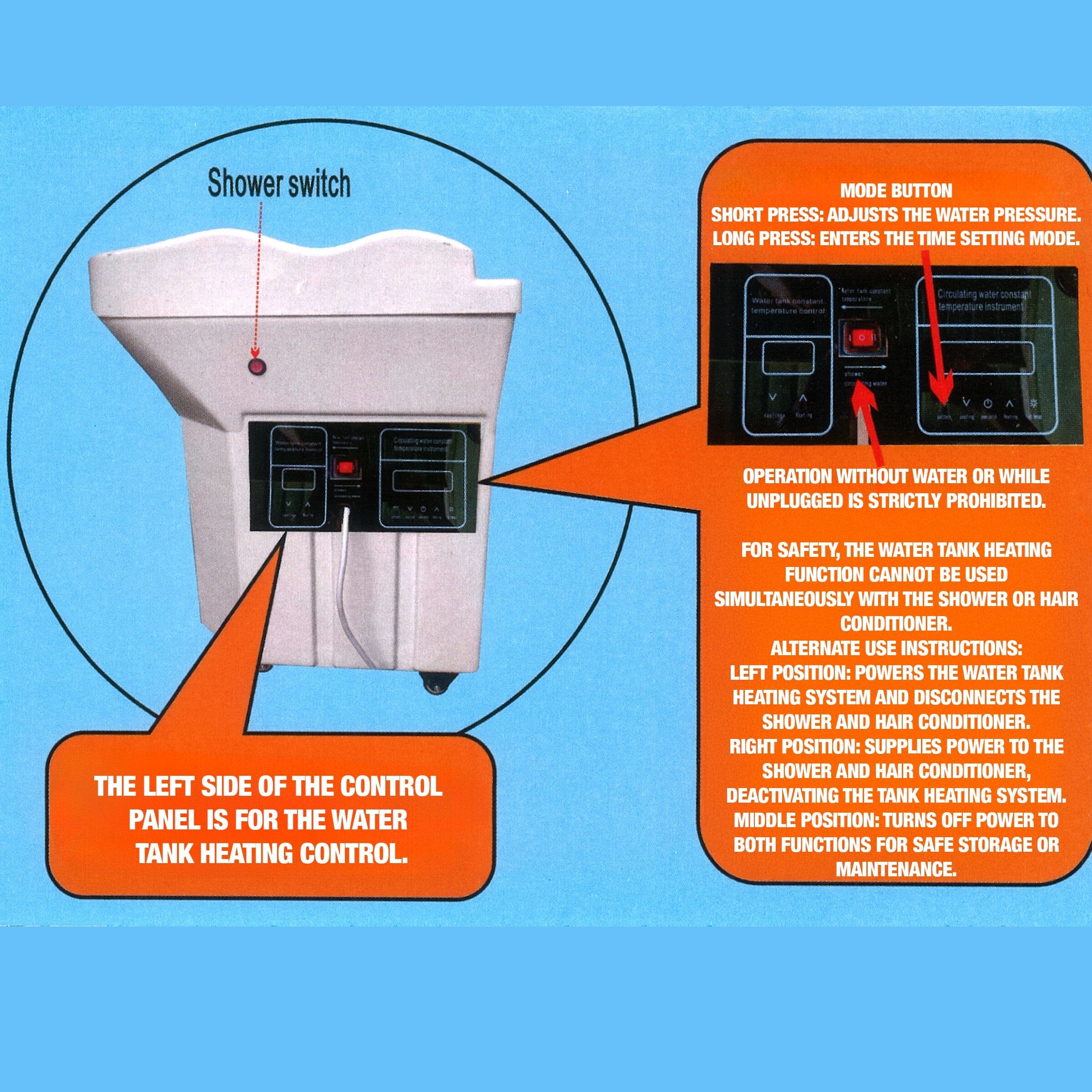 PORTABLE Korean Japanese Head Spa Shampoo Bowl (Non-Plumbed) | SSW-6114P | Water Circulation | Shampoo Unit | SSW SHAMPOO UNITS AND CABINETS SSW 