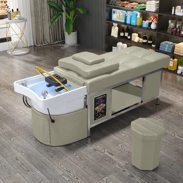 Shampoo Bed | 611-1NM | Thai Style Shampoo Bed with Integrated Water Circulation and Fumigation for Beauty Massage SHAMPOO UNITS AND CABINETS SSW BEIGE 