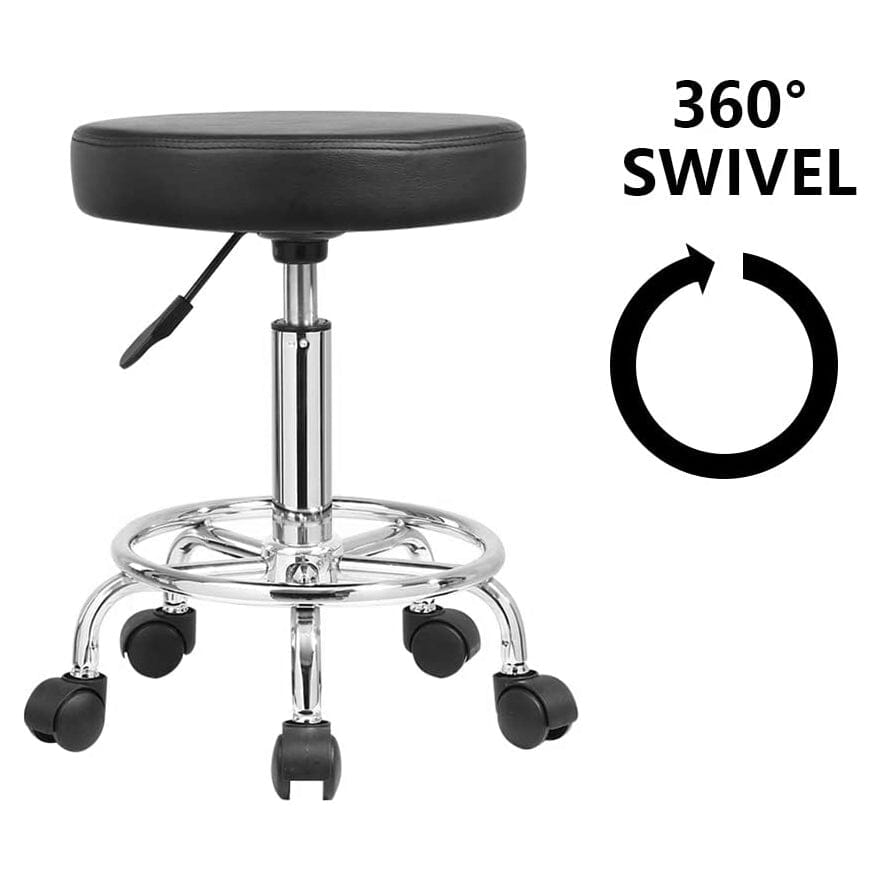  Footrest Stool on Wheels 15-20'' Height Adjustable