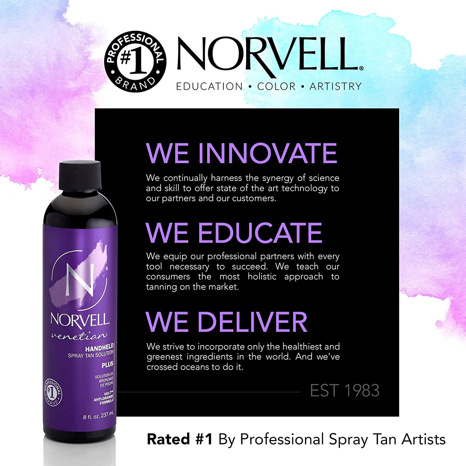 Professional Handheld Spray Tan Solution | 8.0 fl. oz | Venetian Plus | NORVELL Tanning Oil & Lotion NORVELL 