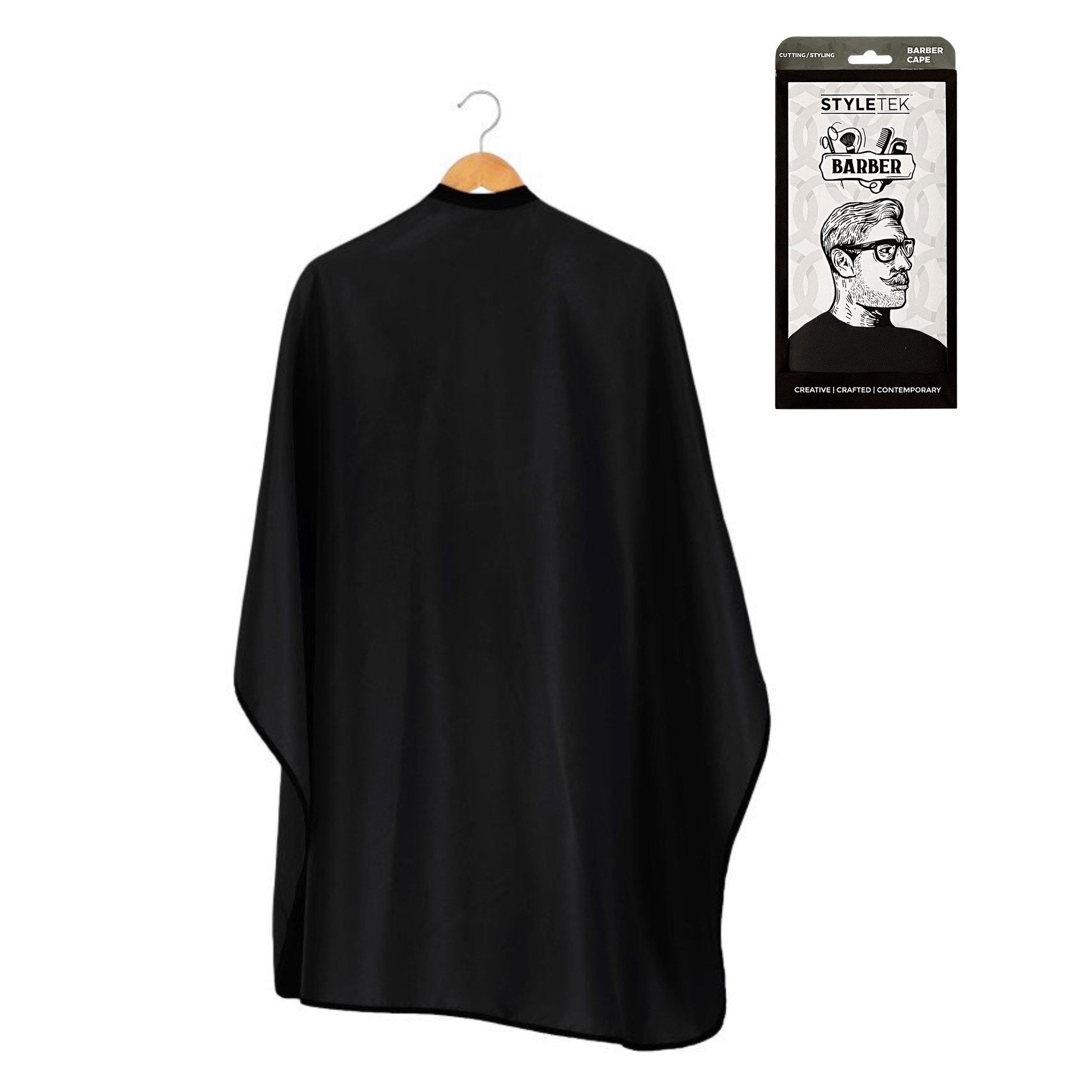 Solid Black | BARBER CAPE | STYLETEK Hairdressing Capes & Neck Covers STYLETEK 